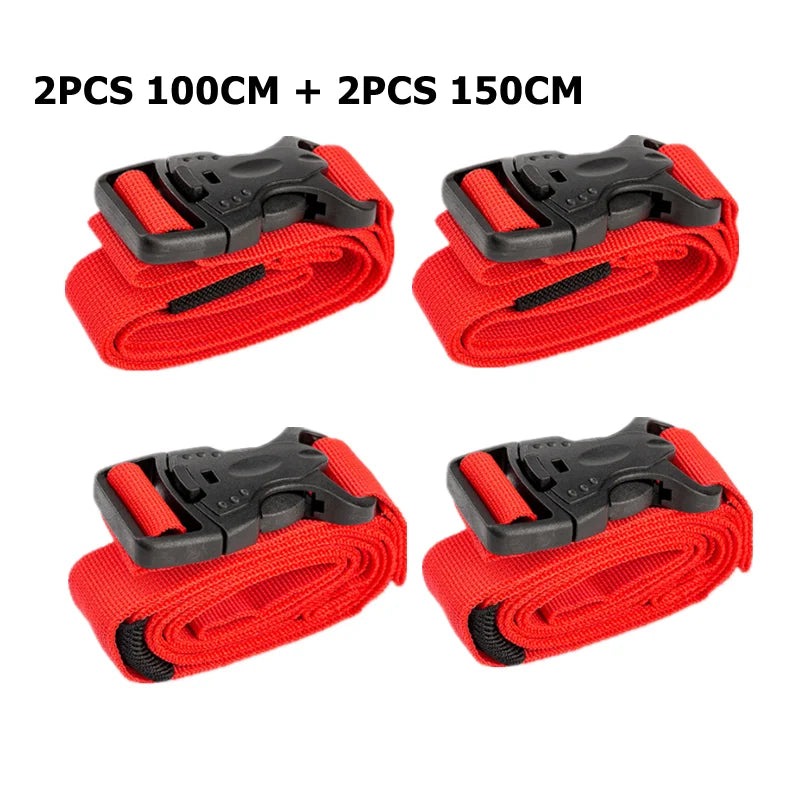 4/2/1PCS Cargo Tie Luggage Lash Belt Strap Buckle Camping Nylon Travel Kits Buckle Tie-Down Belt Cargo Straps for Travel Camping