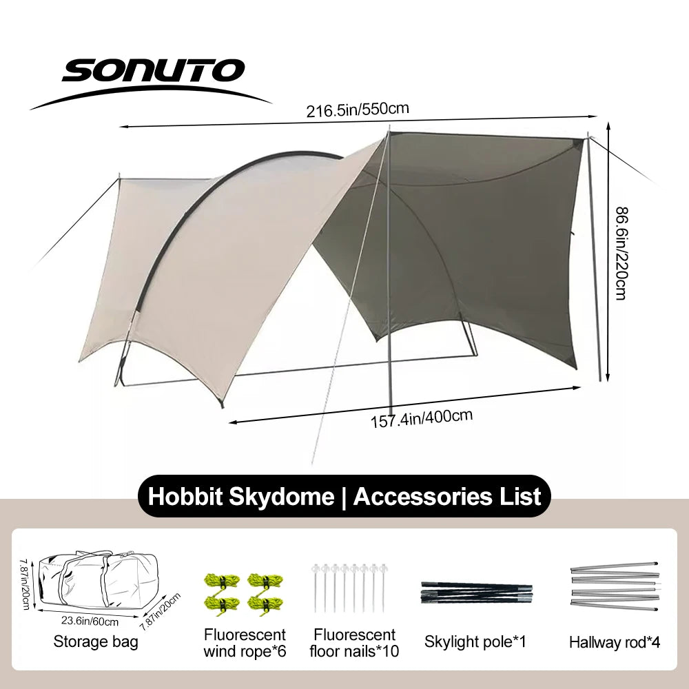 UPF50+ Lycra Beach Tent, Portable Sunshade Canopy with Sandbag Anchors, Windproof Outdoor Shelter for Camping, Fishing & Picnic