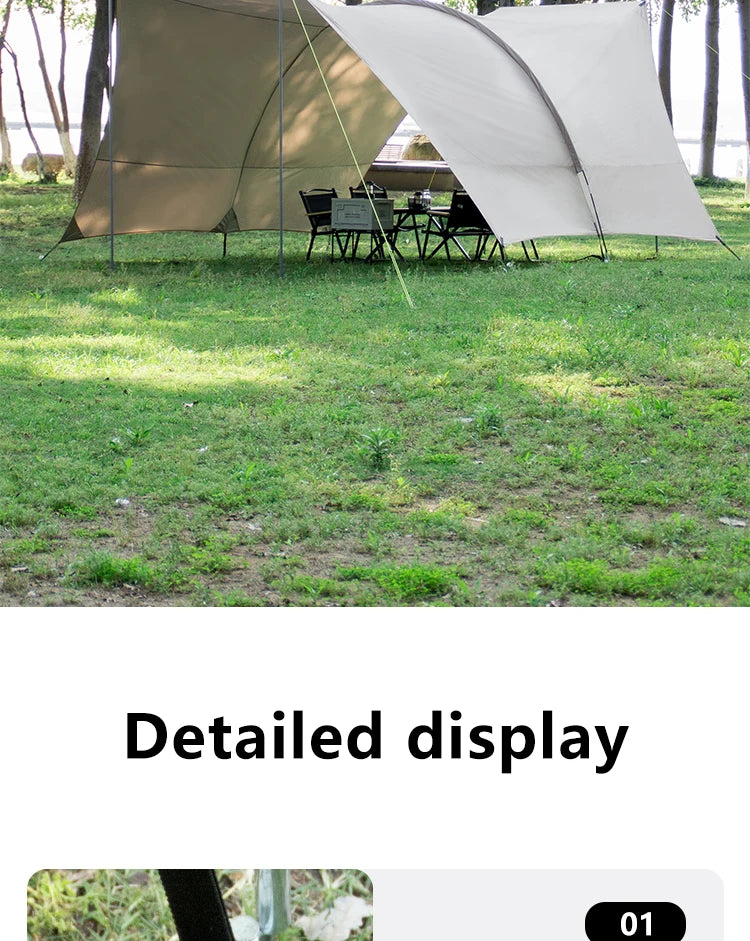 UPF50+ Lycra Beach Tent, Portable Sunshade Canopy with Sandbag Anchors, Windproof Outdoor Shelter for Camping, Fishing & Picnic
