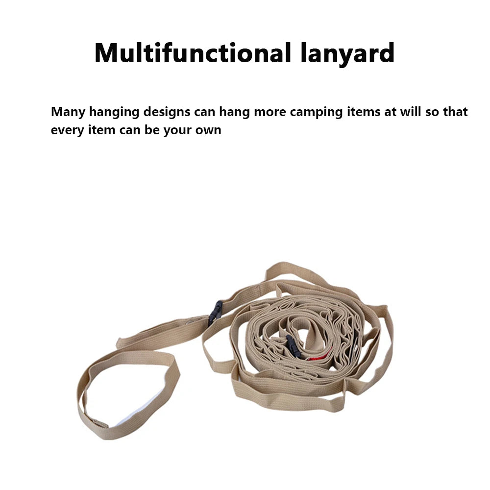Adjustable Camping Hanging Rope For Tent Canopy -Portable Multi-Use Hiking Backpacking Campsite Gear Storage Accessories