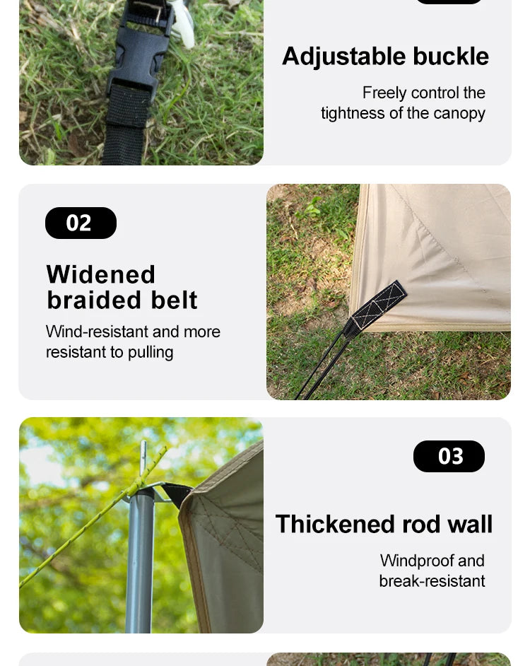 UPF50+ Lycra Beach Tent, Portable Sunshade Canopy with Sandbag Anchors, Windproof Outdoor Shelter for Camping, Fishing & Picnic