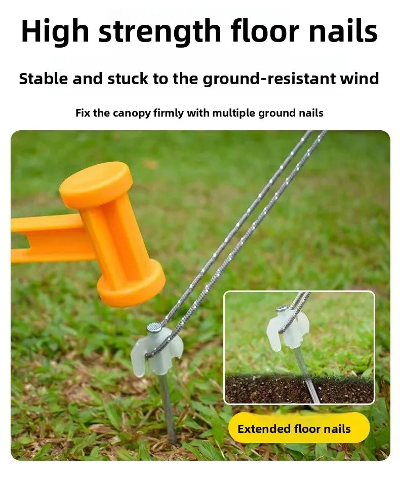 Outdoor Camping Sunshade Canopy Vinyl Outdoor Thickened Sunscreen Coating Camping Rainproof Square