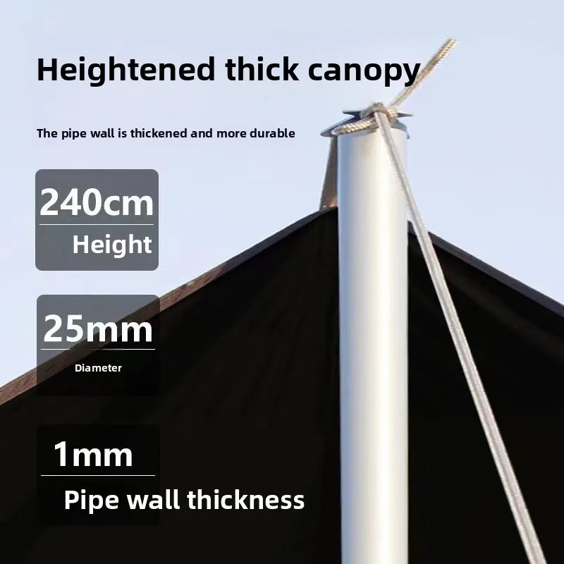 Outdoor Camping Sunshade Canopy Vinyl Outdoor Thickened Sunscreen Coating Camping Rainproof Square