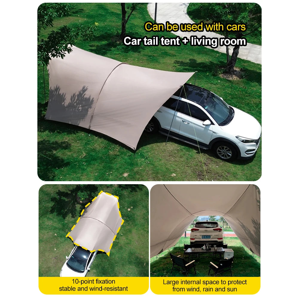 UPF50+ Lycra Beach Tent, Portable Sunshade Canopy with Sandbag Anchors, Windproof Outdoor Shelter for Camping, Fishing & Picnic