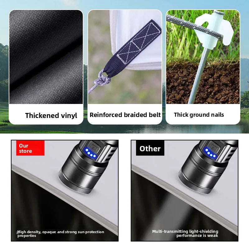 Outdoor Camping Sunshade Canopy Vinyl Outdoor Thickened Sunscreen Coating Camping Rainproof Square