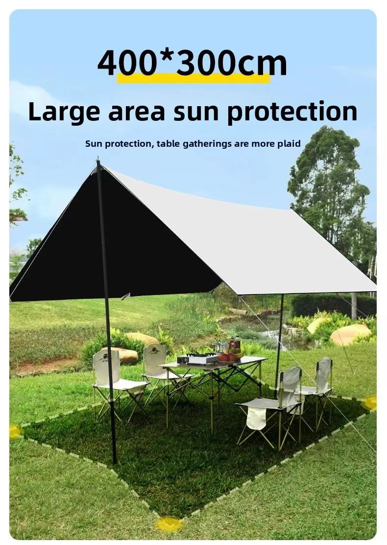 Outdoor Camping Sunshade Canopy Vinyl Outdoor Thickened Sunscreen Coating Camping Rainproof Square