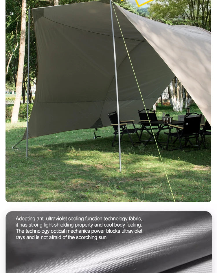 UPF50+ Lycra Beach Tent, Portable Sunshade Canopy with Sandbag Anchors, Windproof Outdoor Shelter for Camping, Fishing & Picnic