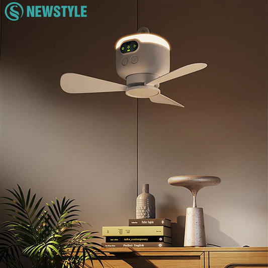 Home Ceiling Fan 3 Speed Adjustable 8000mAh Outdoor Portables Camping Fan Wireless Remote Control Ceiling Fan with Night Lights