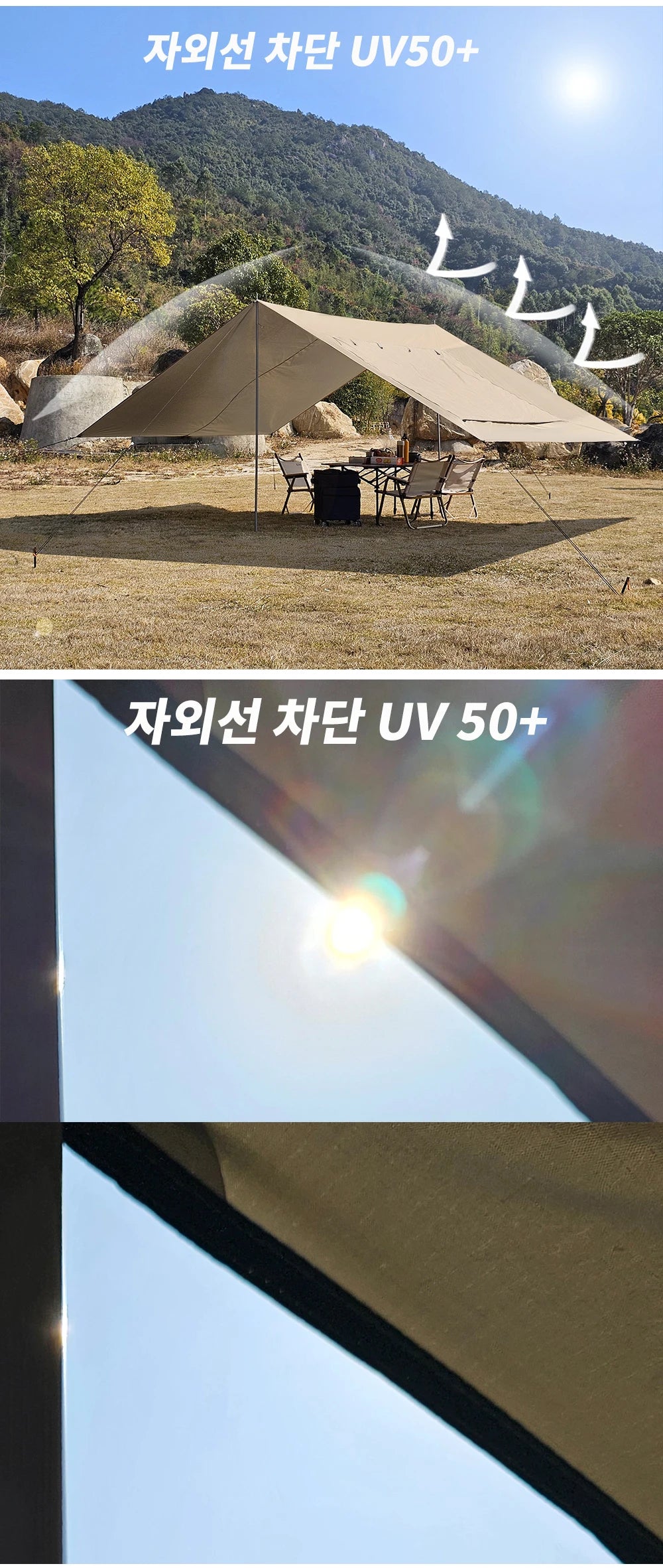 Car Tarp with Mesh Skylight Tent Camping SUV Car Awning Shelter Portable Canopy Waterproof Outdoor Shade Tourism Sun Shelter