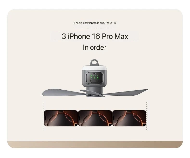 Remote Control Large Size Ceiling Fan USB Wireless Cooling Fan 12000\8000mAh Portable LED Night Light Camping Fan Ceiling Fan