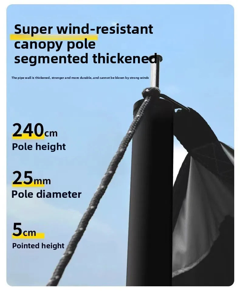 Outdoor Camping Sunshade Canopy Vinyl Outdoor Thickened Sunscreen Coating Camping Rainproof Square