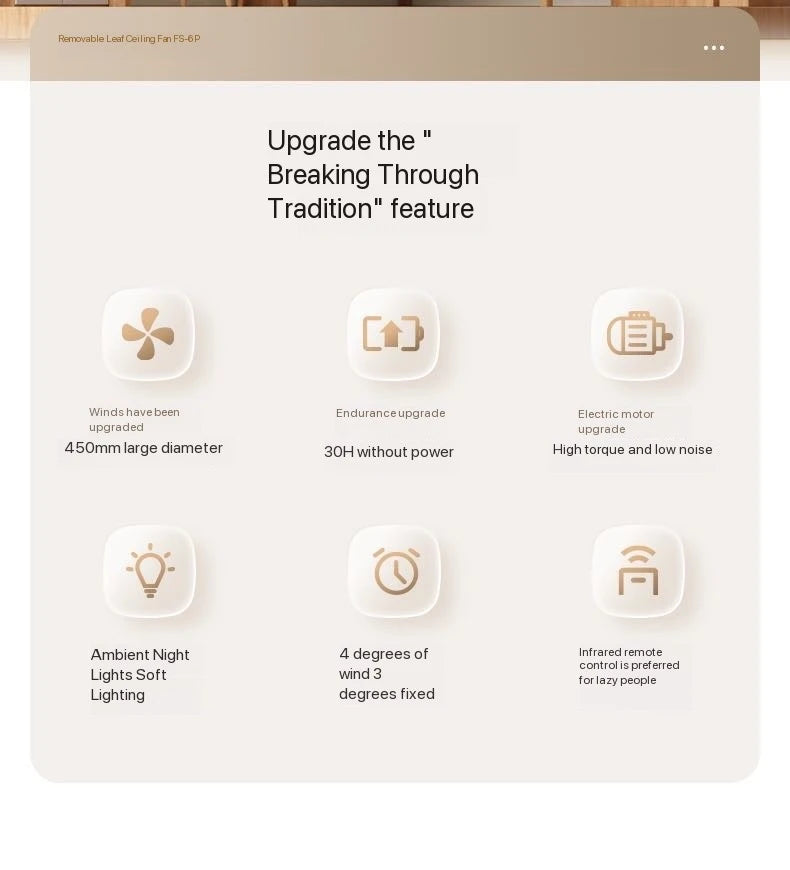 Remote Control Large Size Ceiling Fan USB Wireless Cooling Fan 12000\8000mAh Portable LED Night Light Camping Fan Ceiling Fan