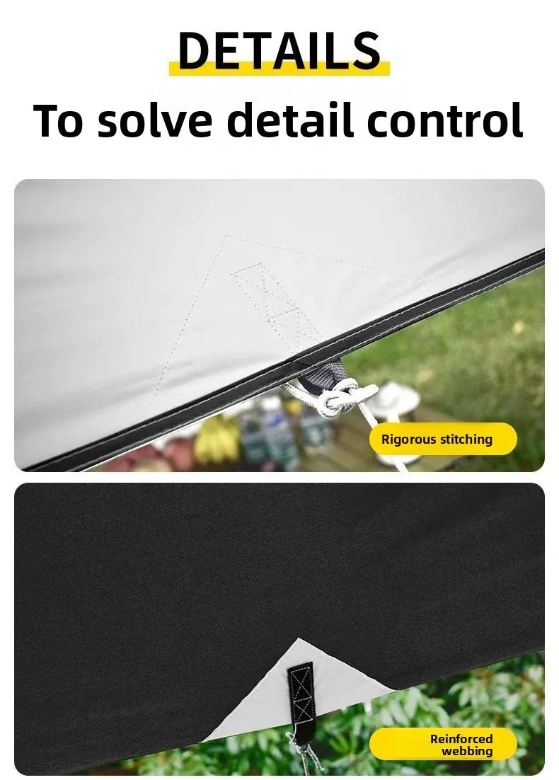 Outdoor Camping Sunshade Canopy Vinyl Outdoor Thickened Sunscreen Coating Camping Rainproof Square