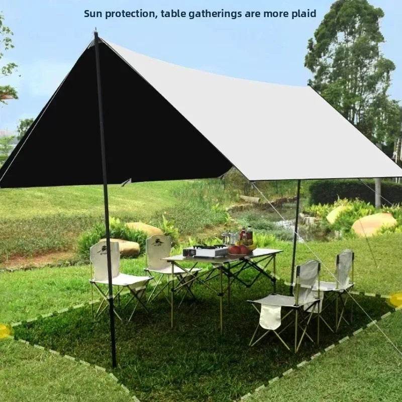 Outdoor Camping Sunshade Canopy Vinyl Outdoor Thickened Sunscreen Coating Camping Rainproof Square