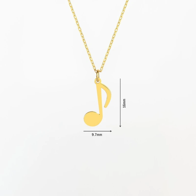 Stainless Steel Chain Necklace Music Note Necklace Musical Symbol